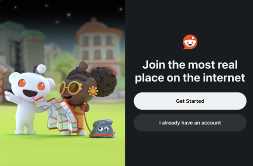 Image of forced login screen on reddit